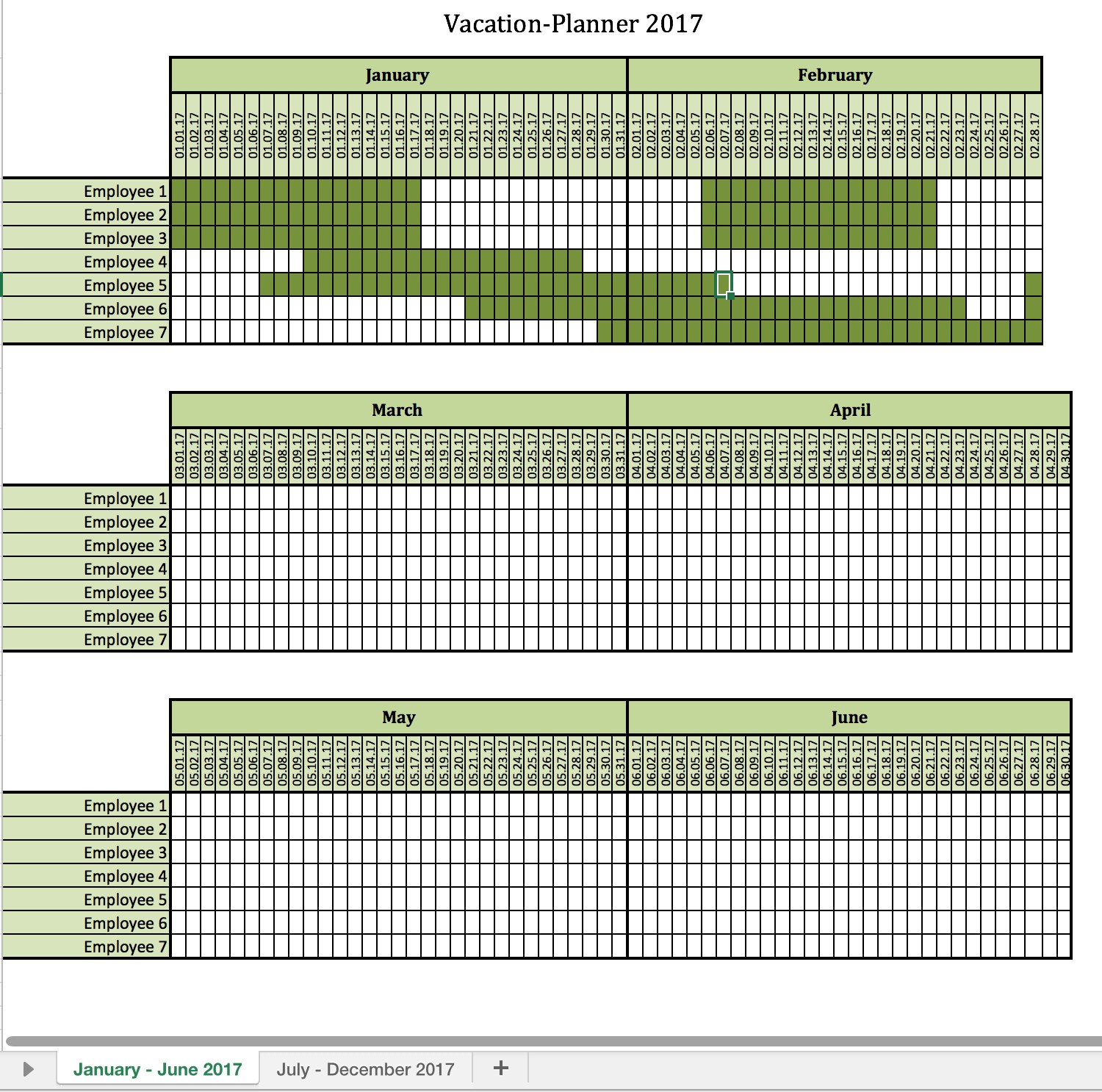 Vacation Excel Template