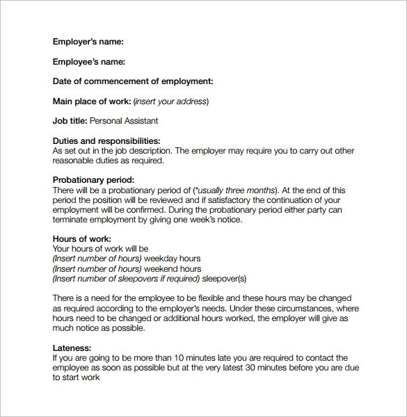 printable employment contract template uk you should