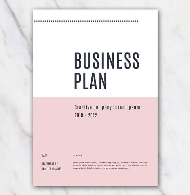 cover page design for business plan