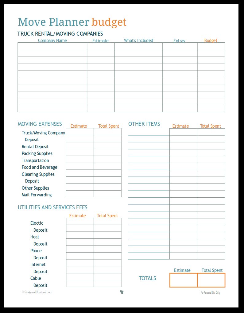 Moving Out Budget Template 3 Small But Important Things To Observe In Moving Out Budget Template