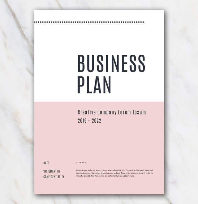 best business plan cover page design
