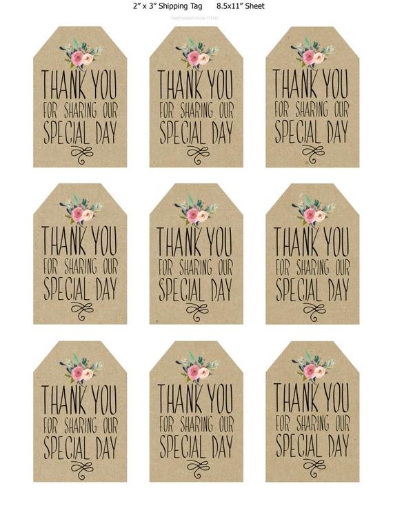 Free Printable Thank You Tag Template For Birthday