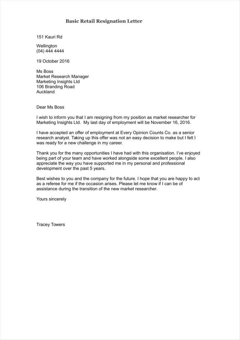 Resignation Letter Template In Word Format How Resignation Letter 