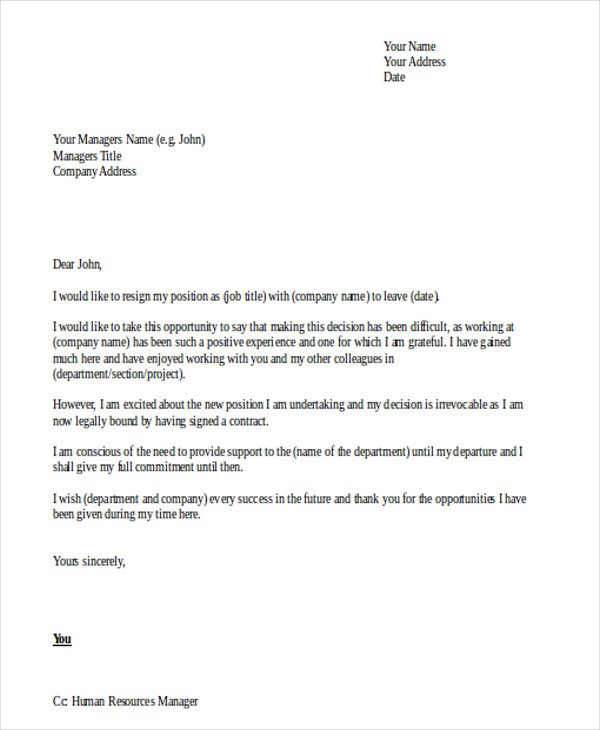 Resignation Letter Template Word Doc How Will Resignation Letter 