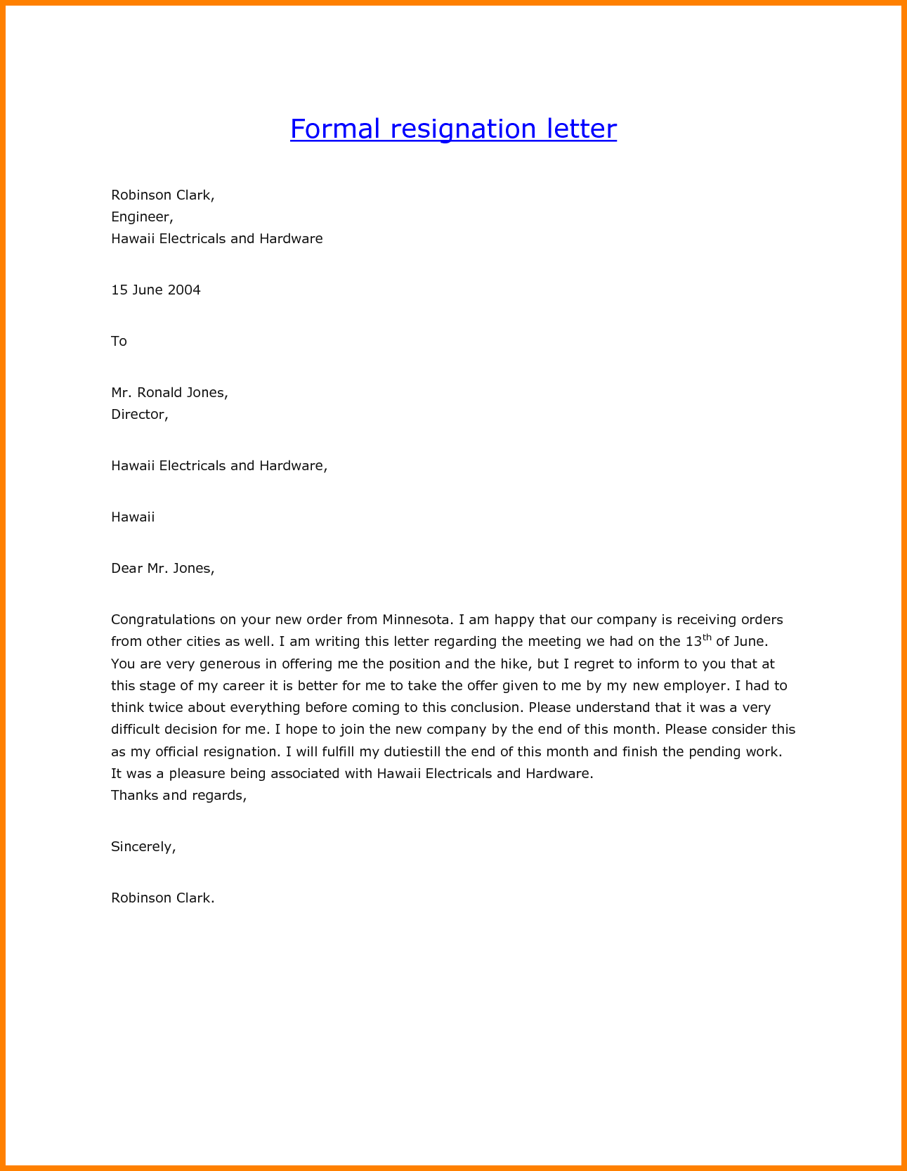 Resignation Letter Template South Africa AH STUDIO Blog