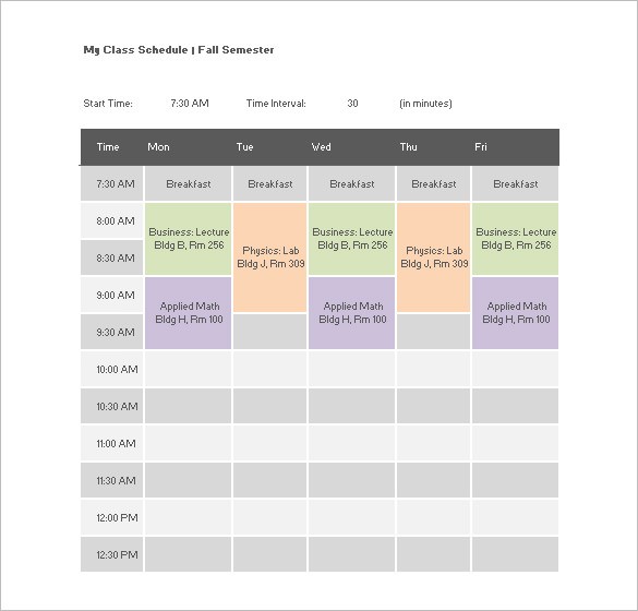 Class Schedule Template Free Download What s So Trendy About Class 