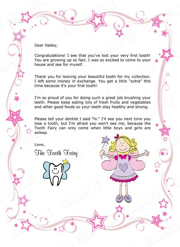 customizable tooth fairy letter template