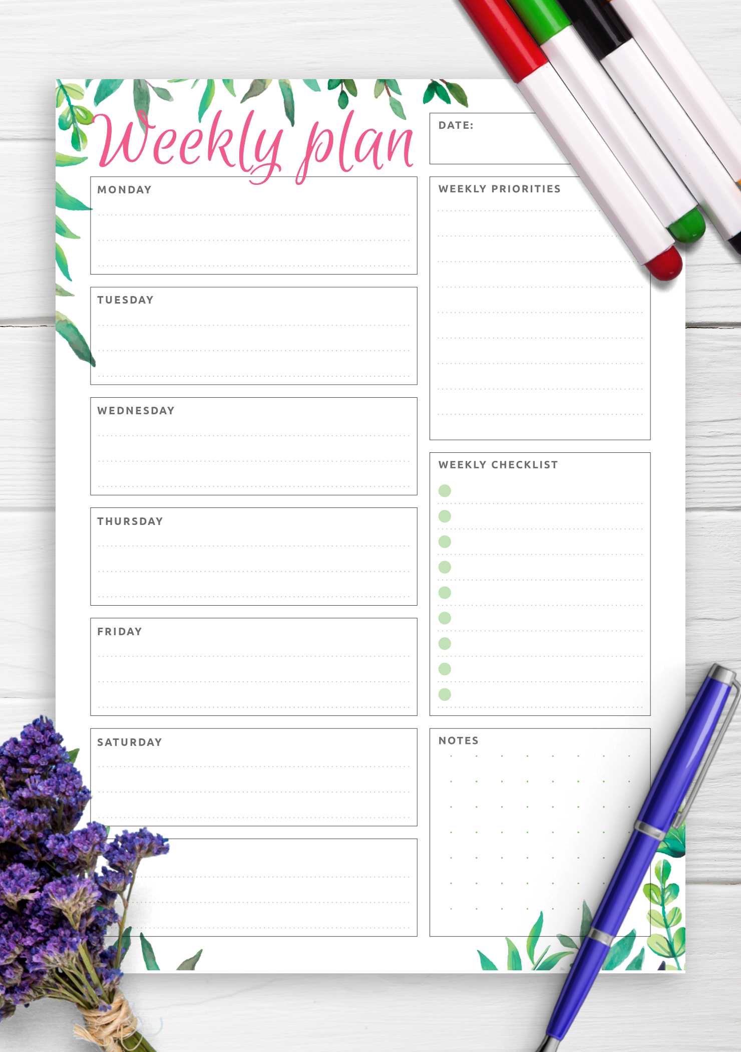 printable daily checklist template for kids