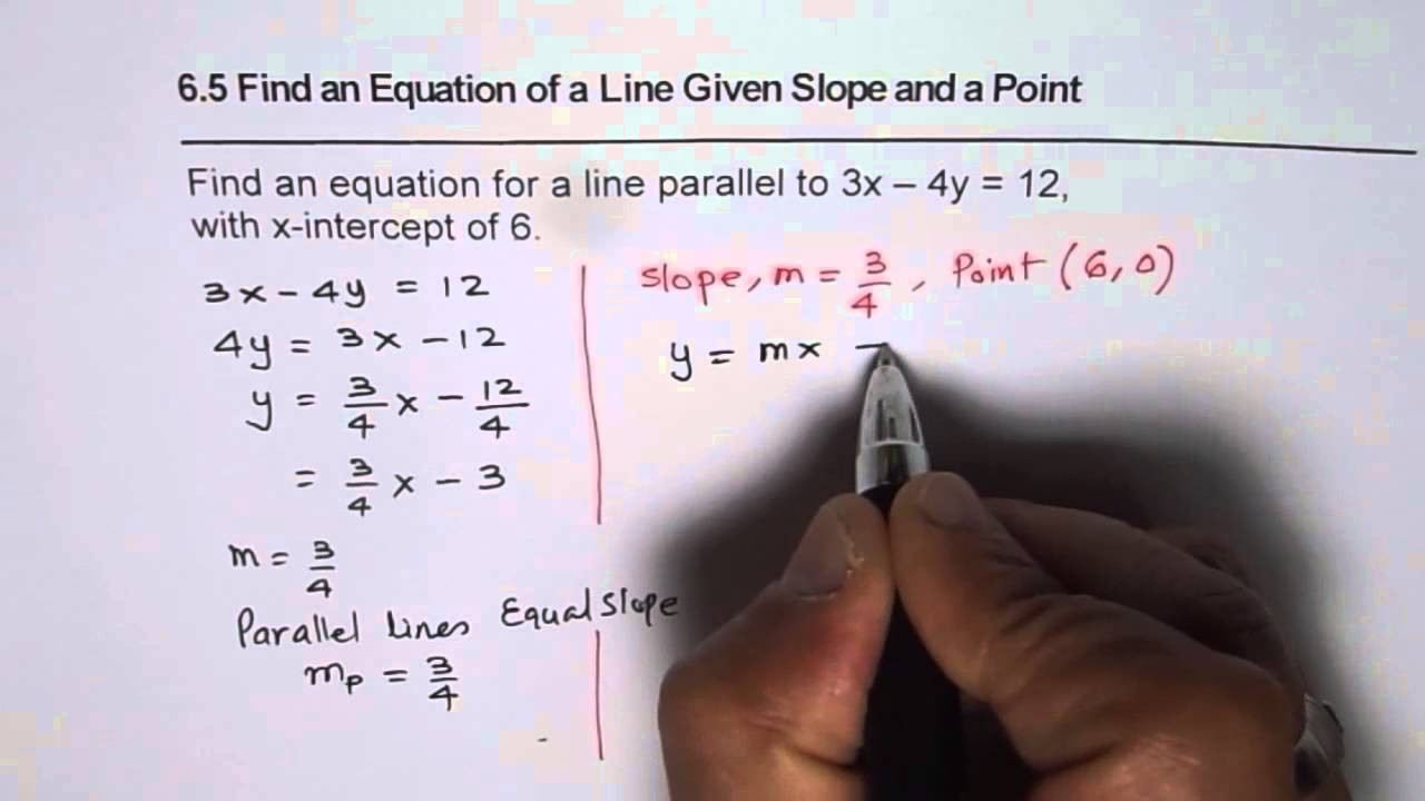 how to find the slope intercept form of a line that is parallel