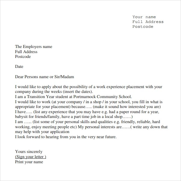 Work Experience Request Letter For Experience Certificate From Current 