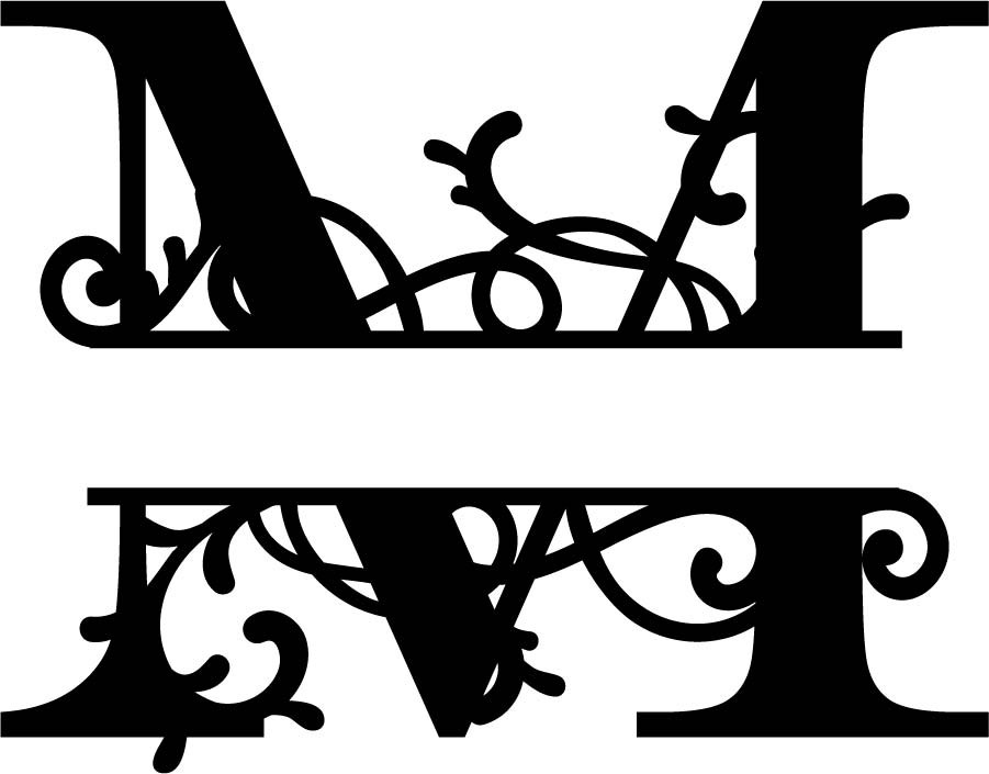 Letter M Monogram Template The 2 Steps Needed For Putting Letter M ...
