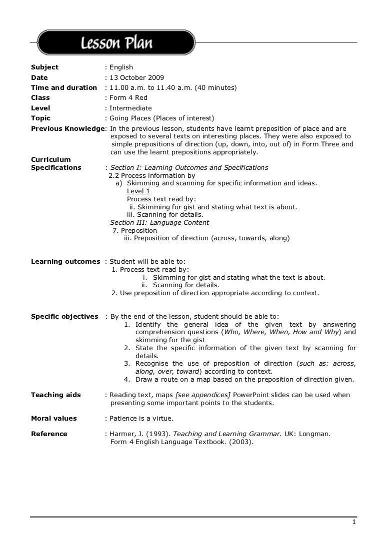 English Lesson Plan Template 2 Reasons Why People Love English Lesson ...