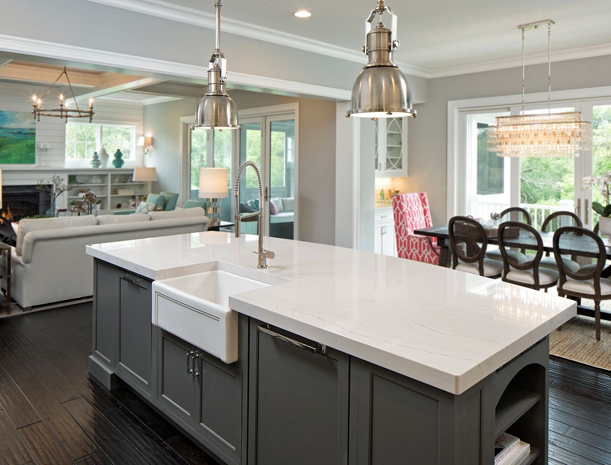 kitchen gallery with light counter tops